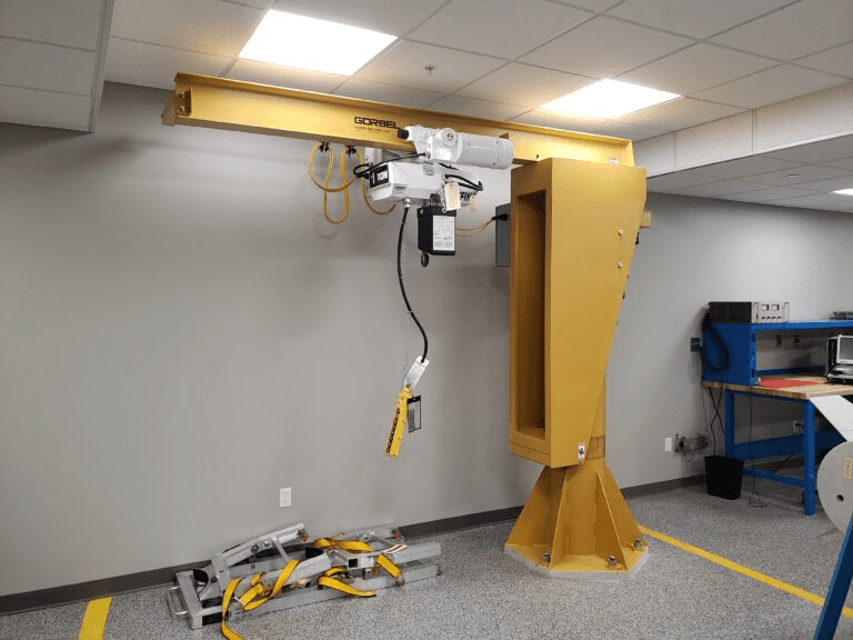 Industrial robotic arm in a workshop