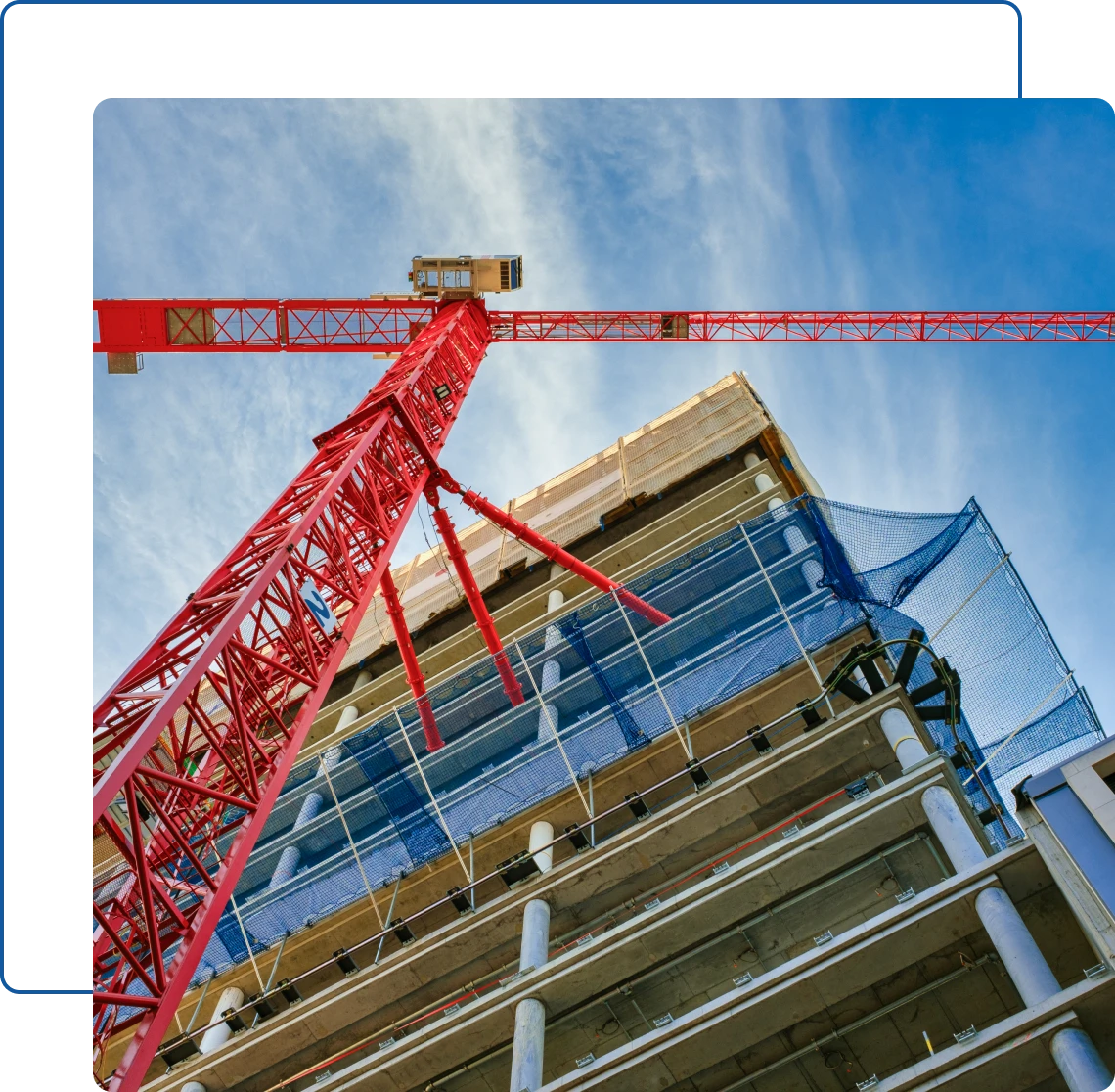 Crane towering over construction site